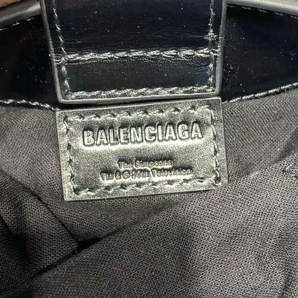 Balenciaga the Simpsons Tm 20th Television Mini Shopping Bag in Shiny Box Calfskin in Black for Women Balenciaga the Simpsons Tm 20th Television Mini Shopping Bag in Shiny Box Calfskin in Black for Women