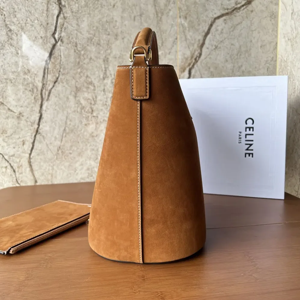 Celine Medium Louise Bag In Suede Calfskin for Women in Brown Celine Medium Louise Bag In Suede Calfskin for Women in Brown