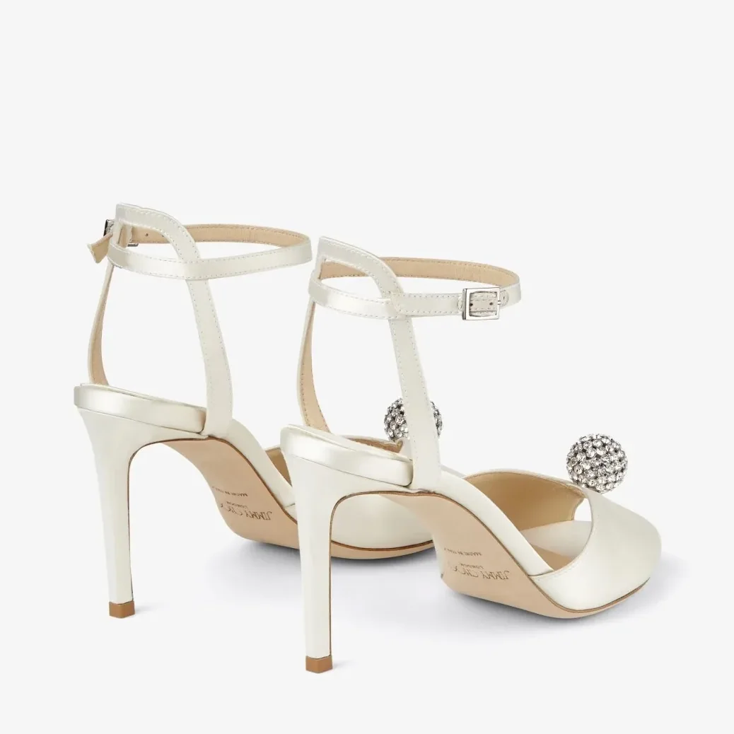 Jimmy Choo Sacora 85 Ivory/Crystal SACORA85WCZ Jimmy Choo Sacora 85 Ivory/Crystal SACORA85WCZ