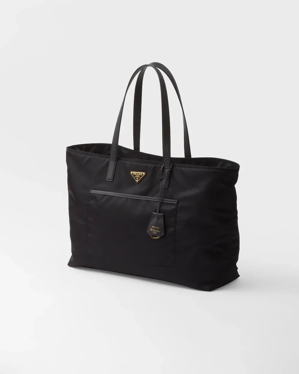 Prada Re- 1978 Large Re-Nylon And Saffiano Tote Bag Black 16.9 Inches/ 1BG527_R064_F0002_V_OOO Prada Re- 1978 Large Re-Nylon And Saffiano Tote Bag Black 16.9 Inches/ 1BG527_R064_F0002_V_OOO