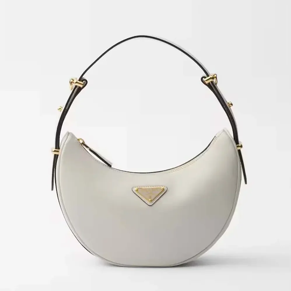 Prada Arqué Mini Leather Shoulder Bag for Women in White Prada Arqué Mini Leather Shoulder Bag for Women in White