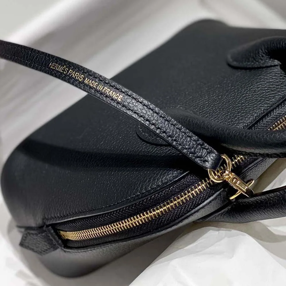 Hermes Bolide 1923 Bag in Epsom Calfskin for Unisex in Black/Gold Hermes Bolide 1923 Bag in Epsom Calfskin for Unisex in Black/Gold
