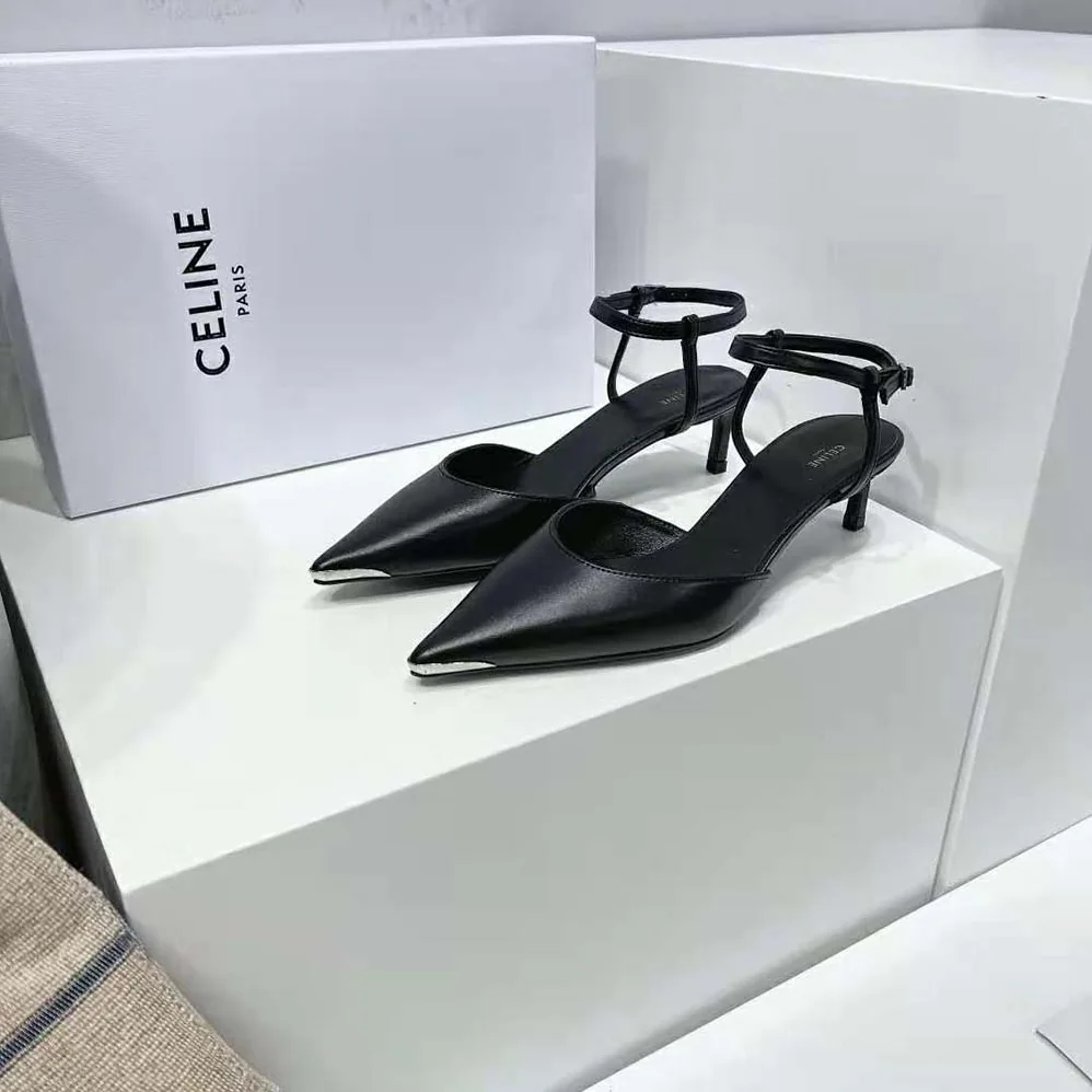 Celine Kitten Metal Toe Pump in Calfskin for Women in Black Celine Kitten Metal Toe Pump in Calfskin for Women in Black