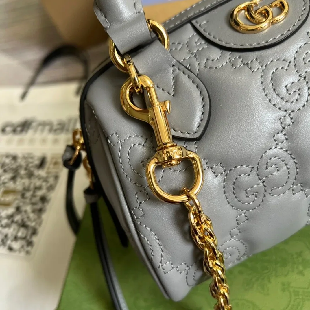 Gucci Matelasse Top Handle Bag Grey