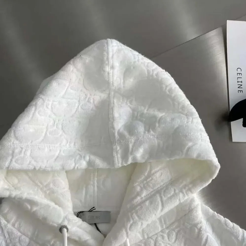 Dior Oblique Relaxed-Fit Hooded Sweatshirt Off for Men in White Terry Cotton Jacquard Dior Oblique Relaxed-Fit Hooded Sweatshirt Off for Men in White Terry Cotton Jacquard