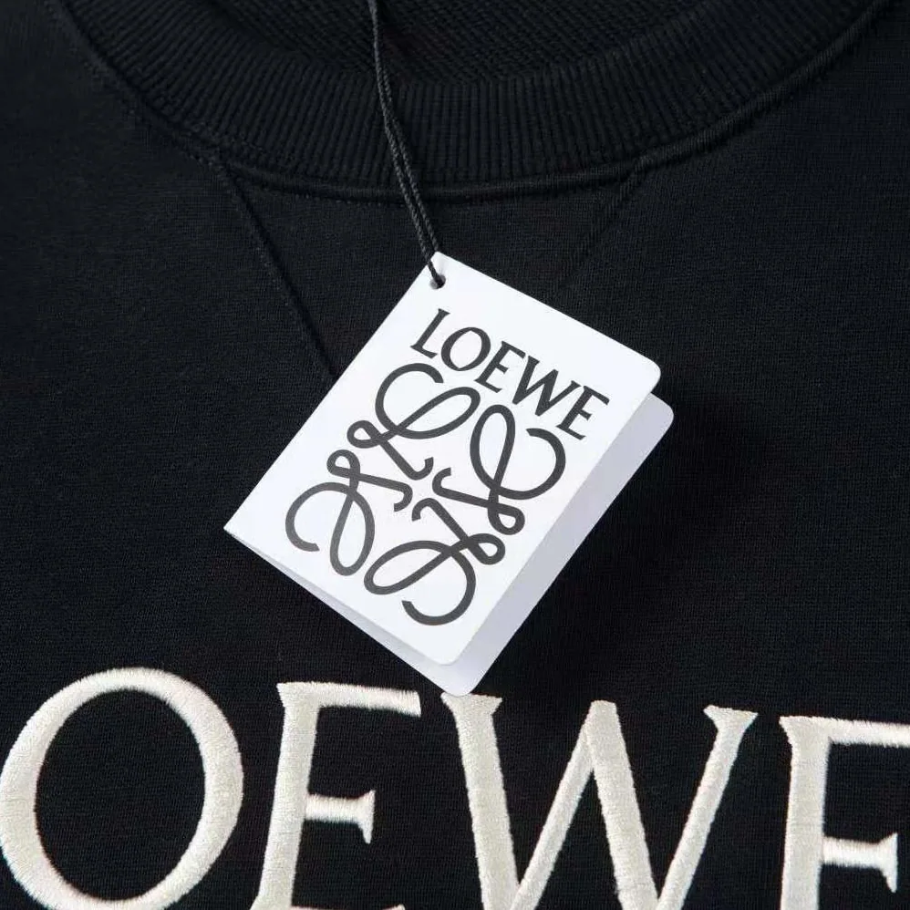 Loewe Relaxed Fit Hoodie in Cotton for Men in Black Loewe Relaxed Fit Hoodie in Cotton for Men in Black