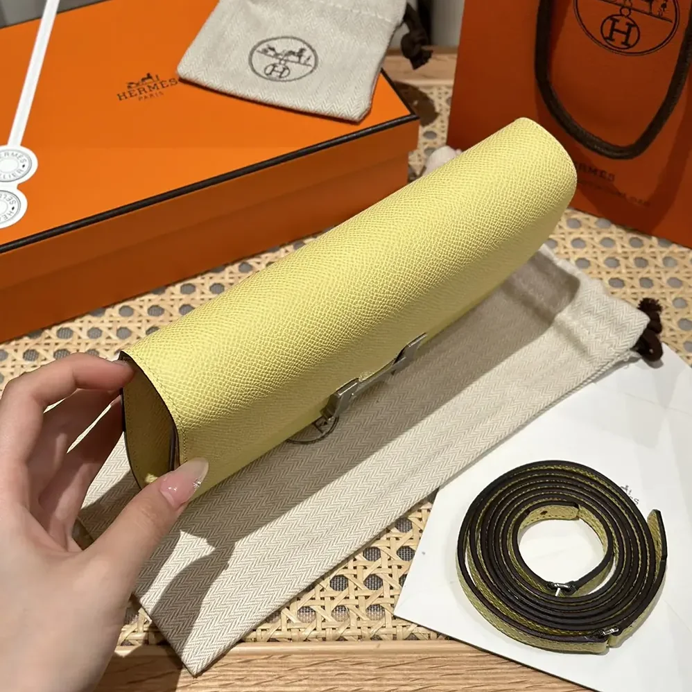 Hermes Constance Long To Go in Epsom Leather for Women in Yellow/Gold Hermes Constance Long To Go in Epsom Leather for Women in Yellow/Gold