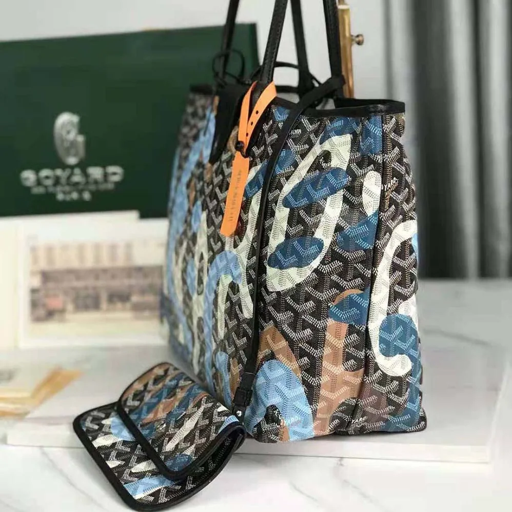 Goyard Saint Louis PM Bag Lettres Camouflage for Women in Blue