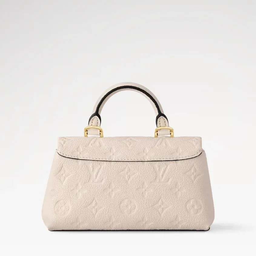 Louis Vuitton Nano Madeleine Top Handle Bag / Cream Monogram Empreinte Gold Hardware