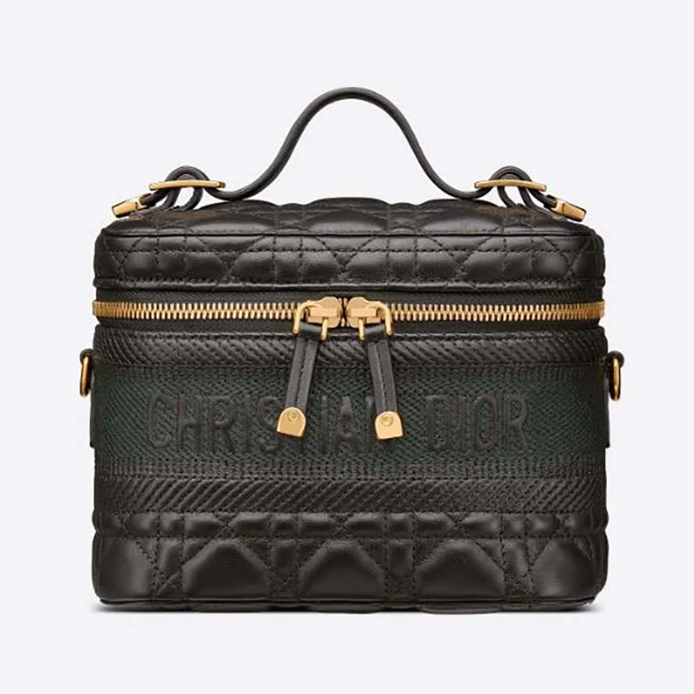 Dior Small Diortravel Vanity Case Cannage Lambskin for Women in Black Dior Small Diortravel Vanity Case Cannage Lambskin for Women in Black