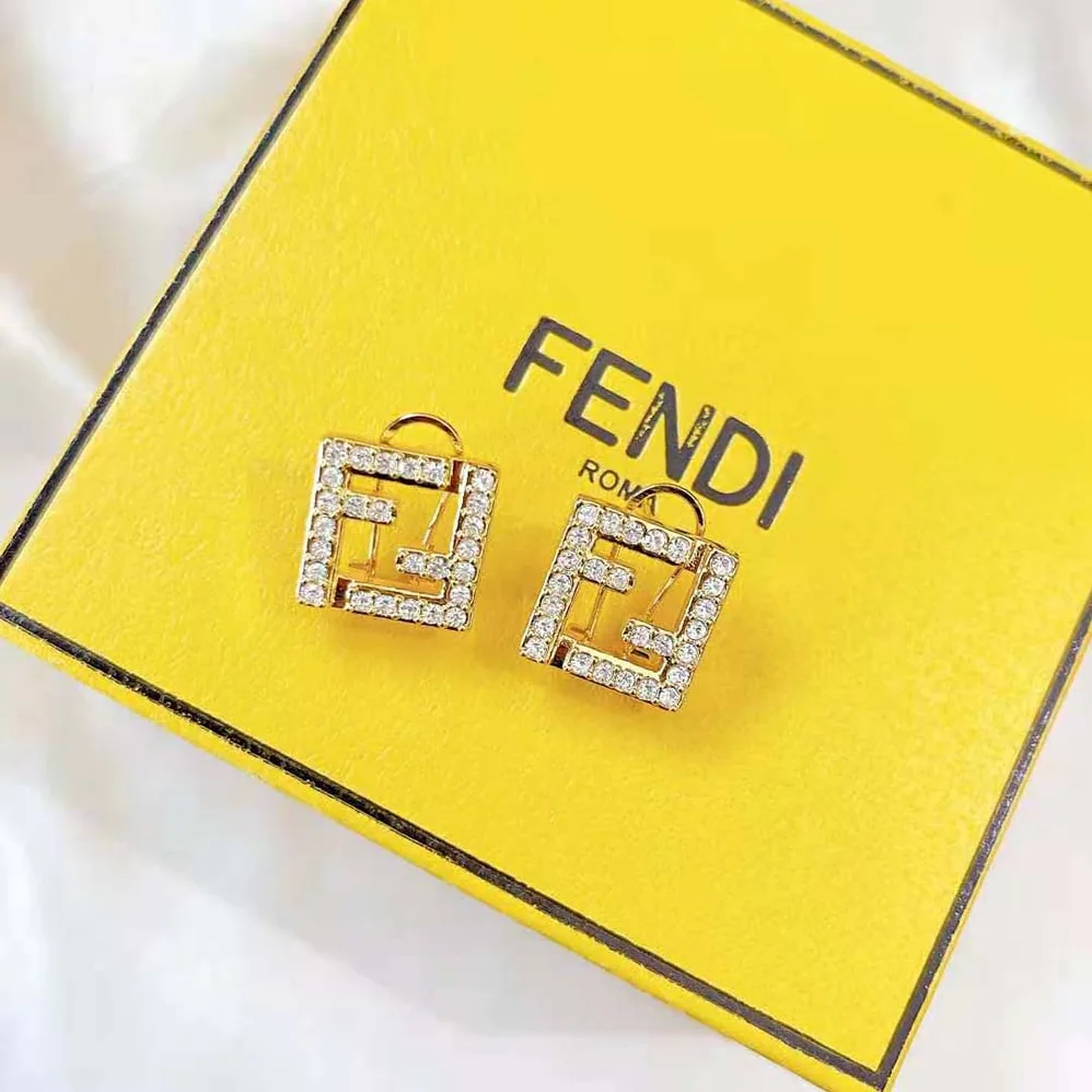 Fendi FF Earrings Gold for Women in Colored Fendi FF Earrings Gold for Women in Colored