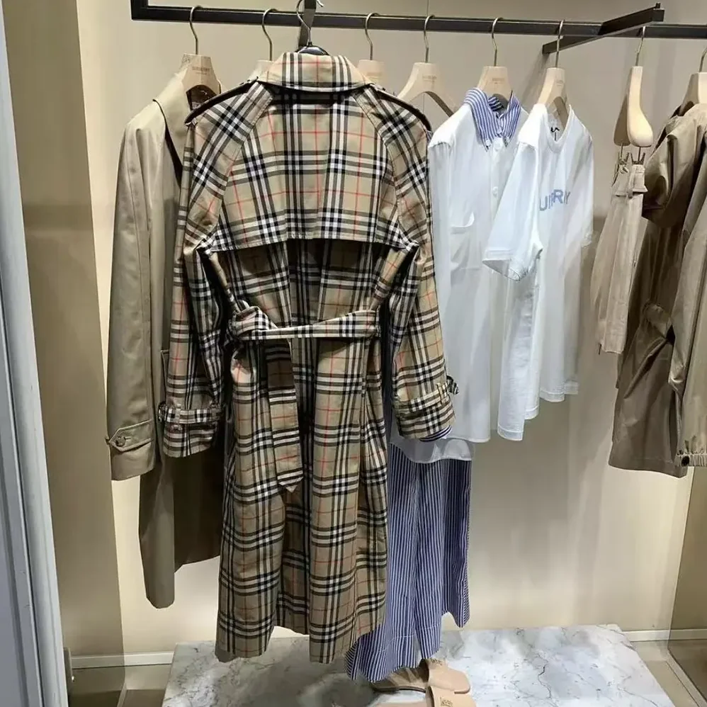Burberry Burberry Women Check Trench Coat for Women in Sandy