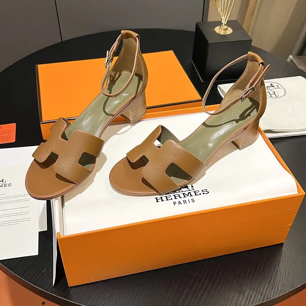 Hermes Encens 50 Sandal-Brown H221121Z for Women