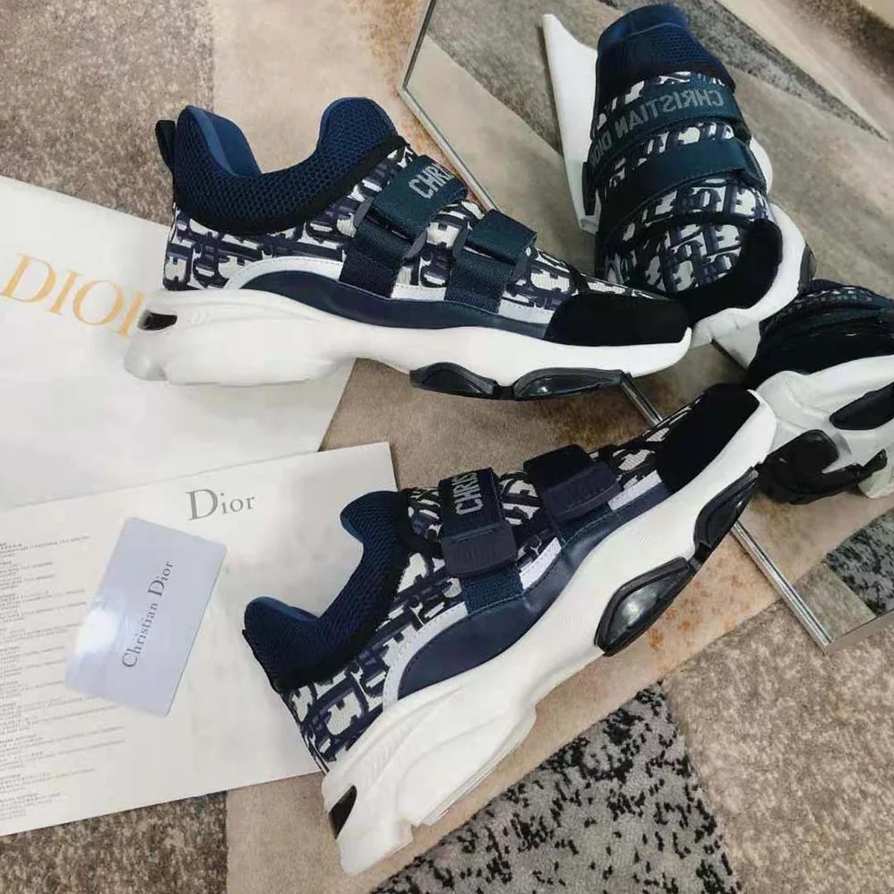 Dior D-Wander Sneaker Deep Blue Dior Oblique Technical Fabric for Women