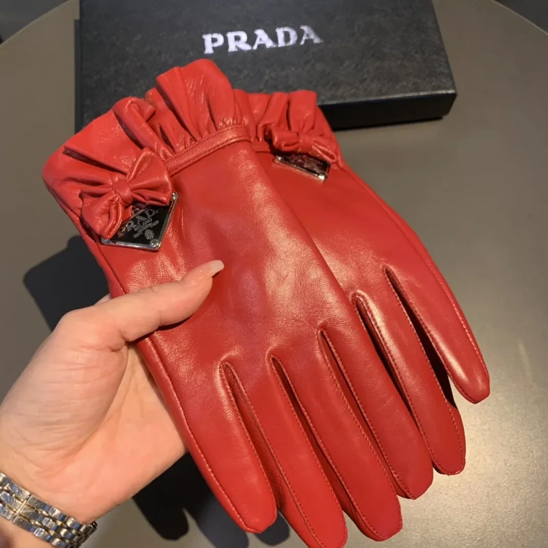 Prada Nappa Gloves In Red Prada Nappa Gloves In Red
