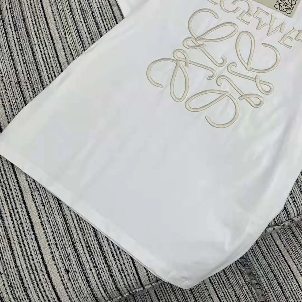 Loewe Loose Fit T-shirt in Cotton for Women in White Loewe Loose Fit T-shirt in Cotton for Women in White