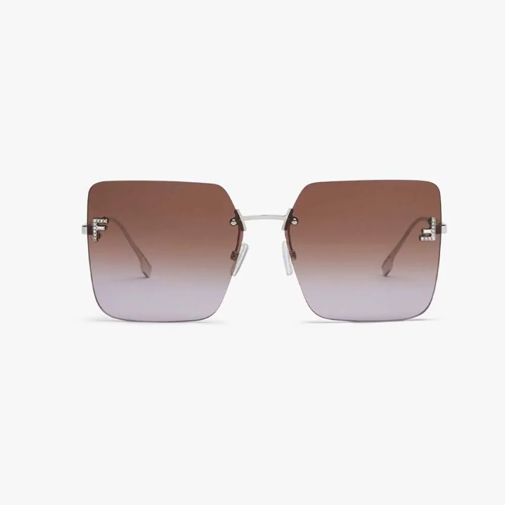 Fendi First Palladium Metal Sunglasses with Two for Women in Tone Gradient Lenses Fendi First Palladium Metal Sunglasses with Two for Women in Tone Gradient Lenses