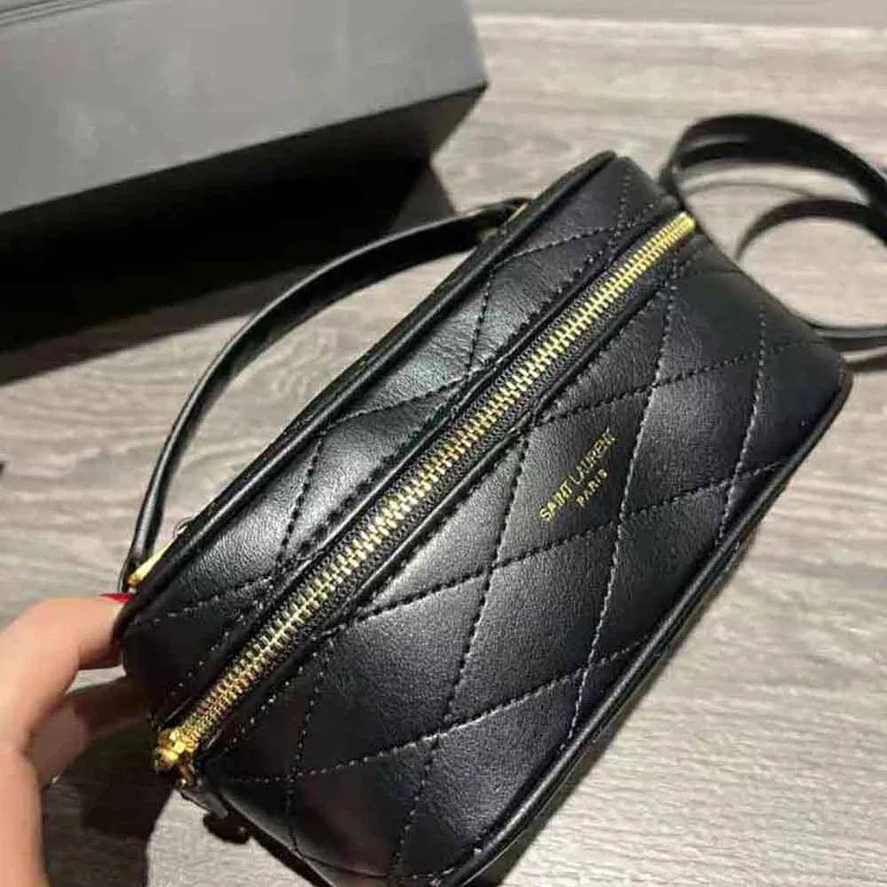 Saint Laurent YSL Mini Saint Laurent Vanity Case in Quilted Lambskin for Women in Black