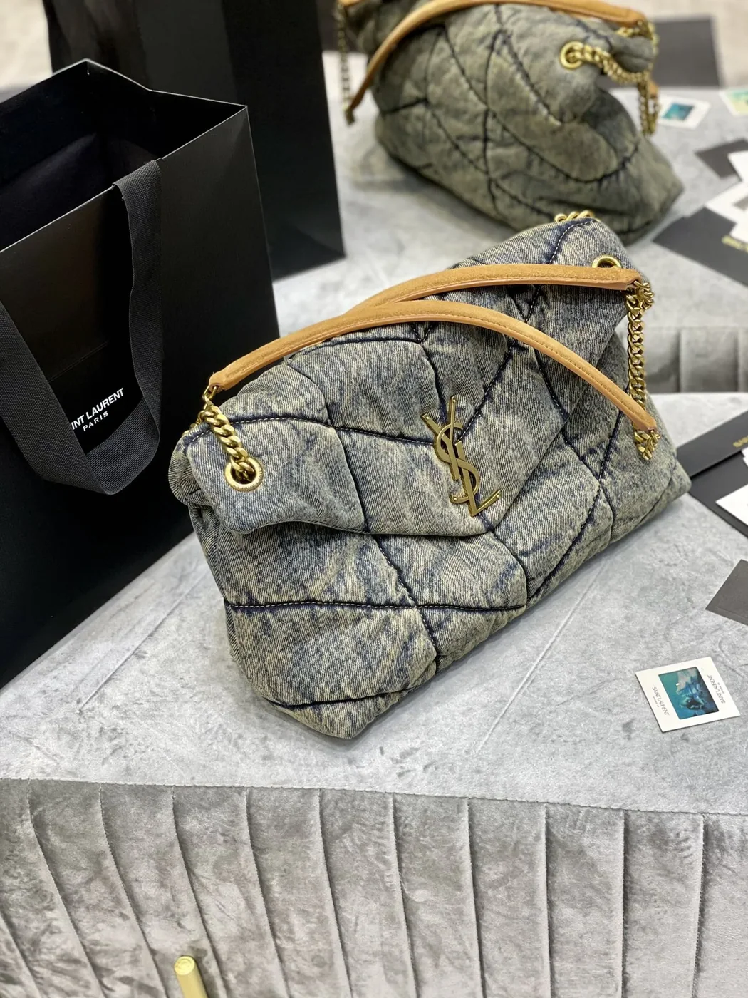 Puffer Medium Chain Bag Blue /