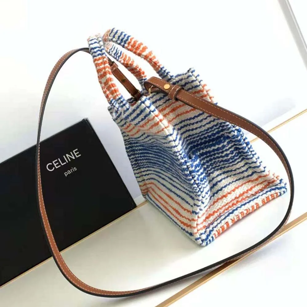Celine Small Cabas Thais in Striped Textile with Celine for Women Celine Small Cabas Thais in Striped Textile with Celine for Women
