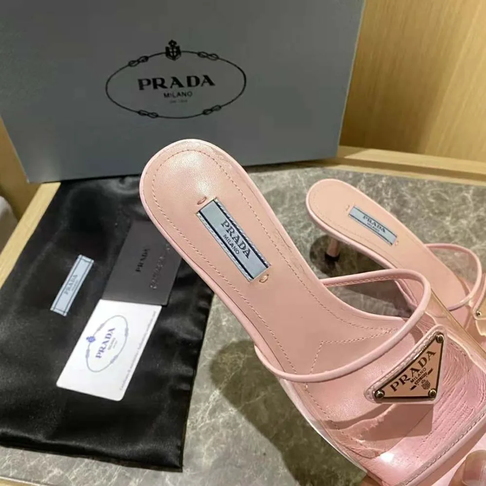 Prada Plexiglas and Patent Leather Sandals 65 mm Varnished Heel for Women in Pink Prada Plexiglas and Patent Leather Sandals 65 mm Varnished Heel for Women in Pink