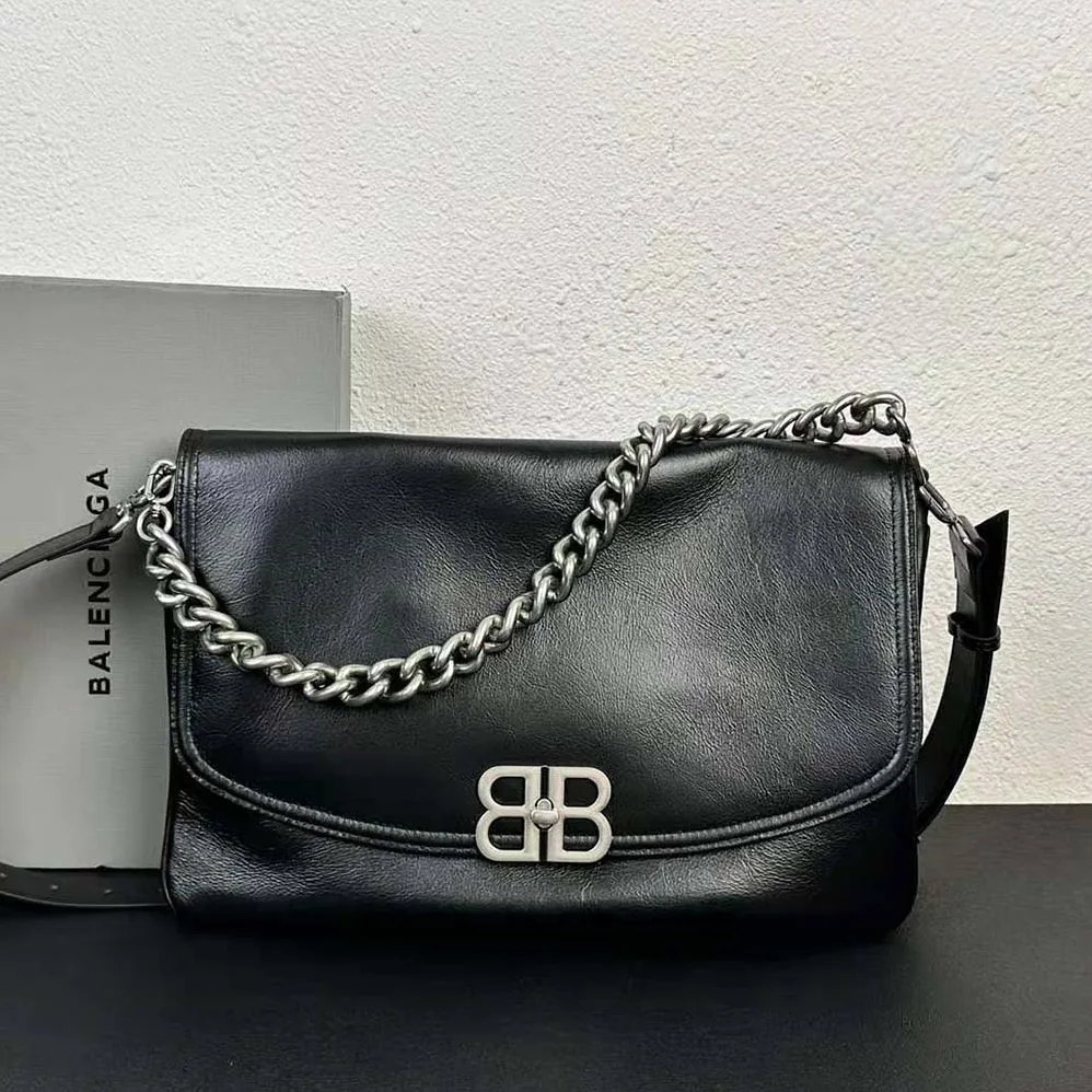 Balenciaga BB Soft Large Flap Bag in Black for Women