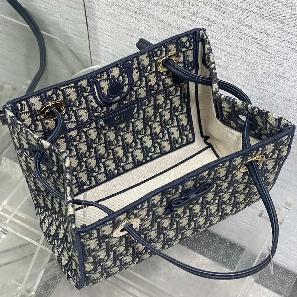 Dior Small Shopping Bag Blue Dior Oblique Jacquard for Women Dior Small Shopping Bag Blue Dior Oblique Jacquard for Women