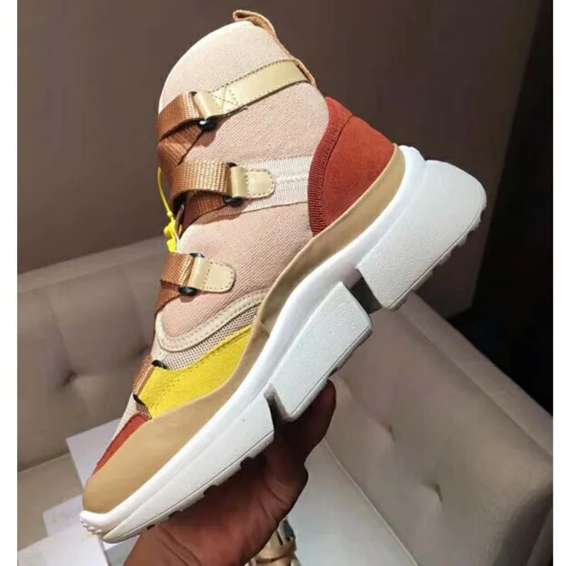 Chloe Shoes Sonnie High-Top Sneaker in Suede Calfskin & Mix of Materials for Women in Pink Chloe Shoes Sonnie High-Top Sneaker in Suede Calfskin & Mix of Materials for Women in Pink