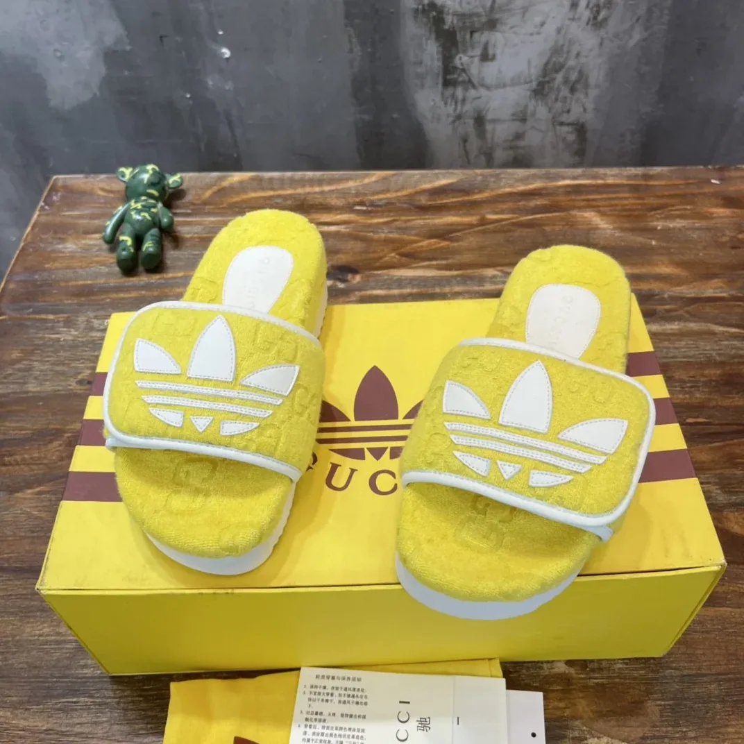 Gucci x Adidas Sandal With Platform And GG Yellow for Men Gucci x Adidas Sandal With Platform And GG Yellow for Men