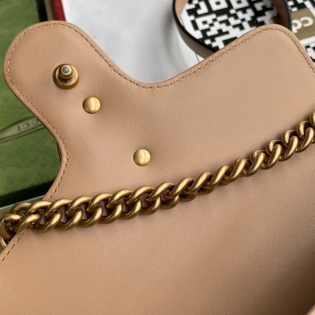 Gucci GG Marmont Mini Top Handle Bag Beige Gucci GG Marmont Mini Top Handle Bag Beige