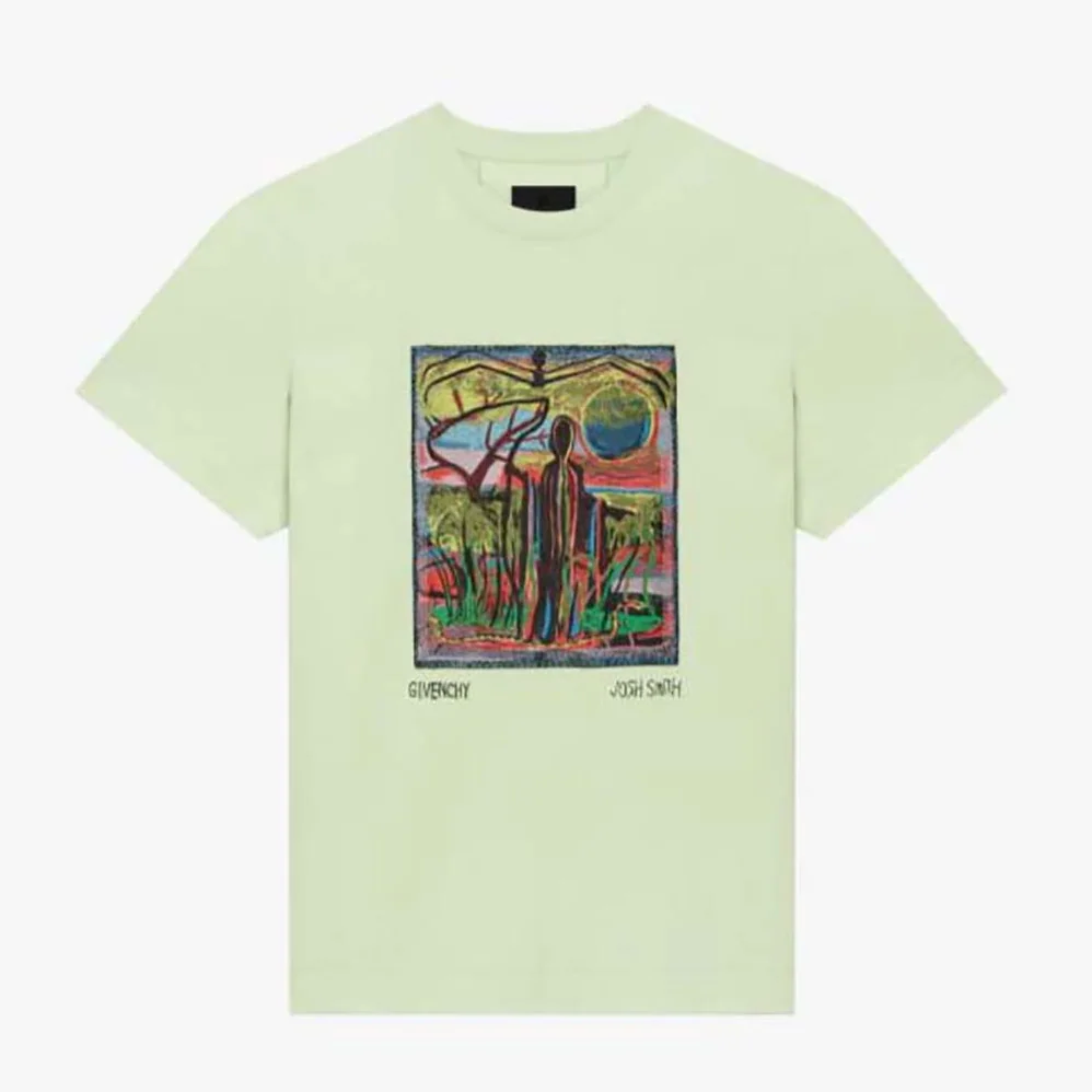 Givenchy Slim Fit T-shirt in Jersey with Reaper Patch for Men in Lime Givenchy Slim Fit T-shirt in Jersey with Reaper Patch for Men in Lime