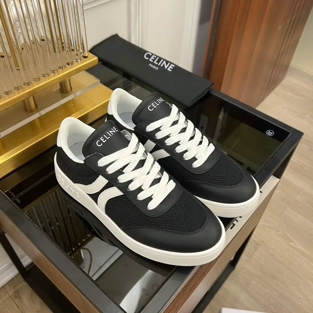 Celine Tennis Sneakers And Laminated Black And White Celine Tennis Sneakers And Laminated Black And White