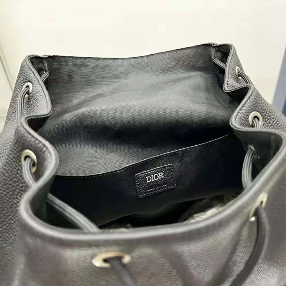 Dior Hit the Road Cactus Jack Dior Backpack Black Grained Calfskin with Embroidered Signature for Men Dior Hit the Road Cactus Jack Dior Backpack Black Grained Calfskin with Embroidered Signature for Men
