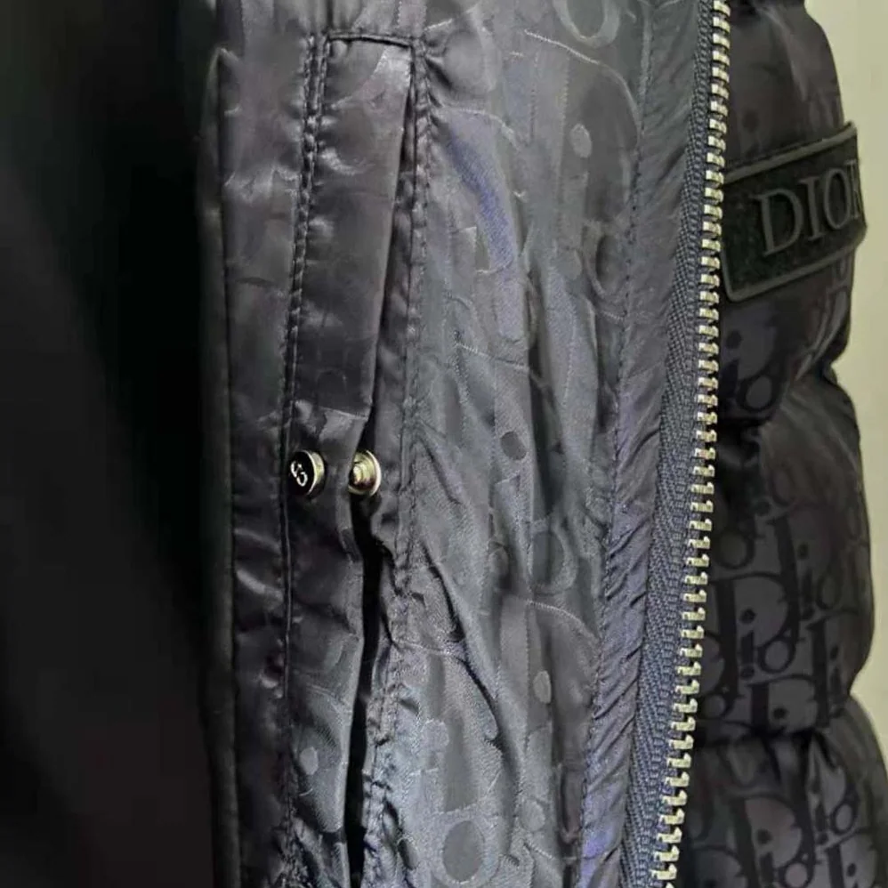 Dior Oblique Down Jacket Black Nylon Jacquard for Men Dior Oblique Down Jacket Black Nylon Jacquard for Men
