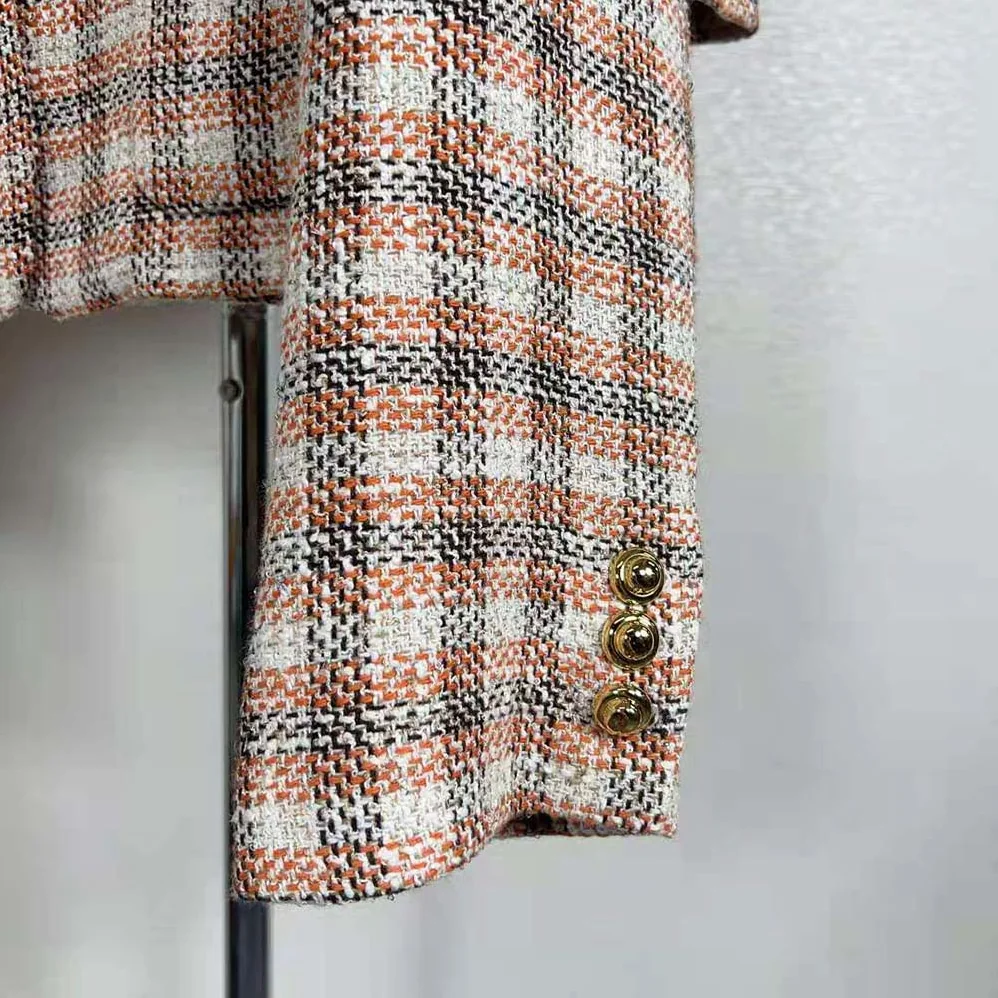 Miu Miu Single-breasted Check Jacket With Embroidered Miu Miu Logo for Women