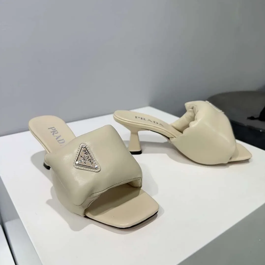 Prada Soft Padded Nappa Sandals Cream Prada Soft Padded Nappa Sandals Cream