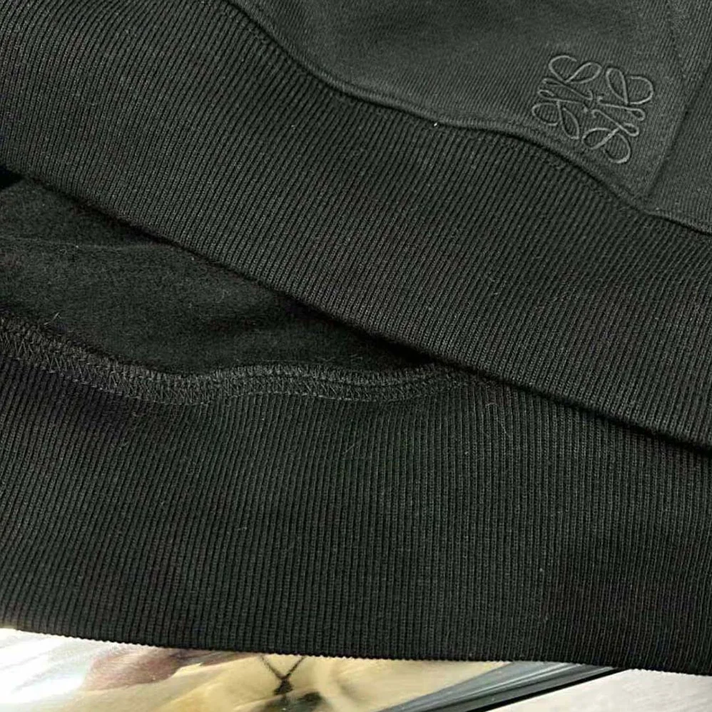 Loewe Bo Mouse Embroidered Hoodie in Cotton for Women in Black
