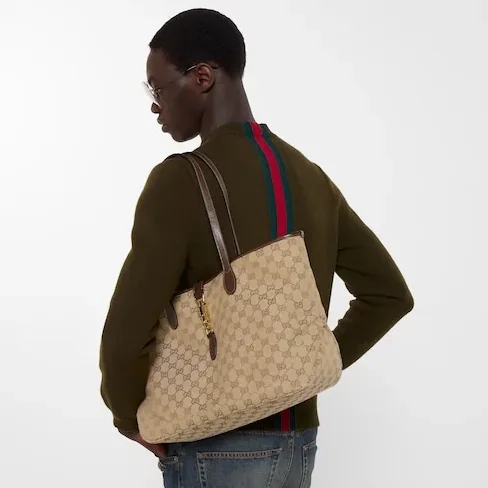 Gucci Jackie Medium Tote Bag / Sand/ Dark Brown Gold Hardware Gucci Jackie Medium Tote Bag / Sand/ Dark Brown Gold Hardware
