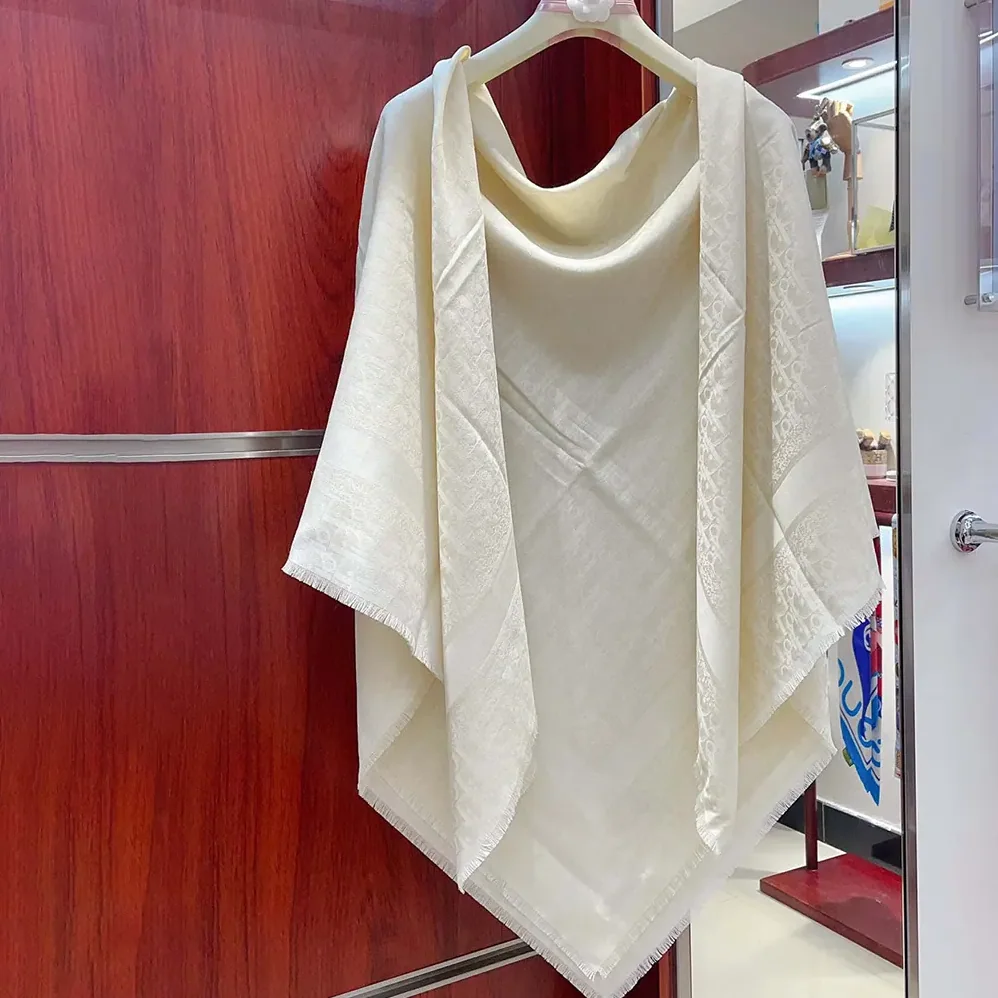 Dior Oblique Shawl White Wool Silk and Cashmere for Unisex