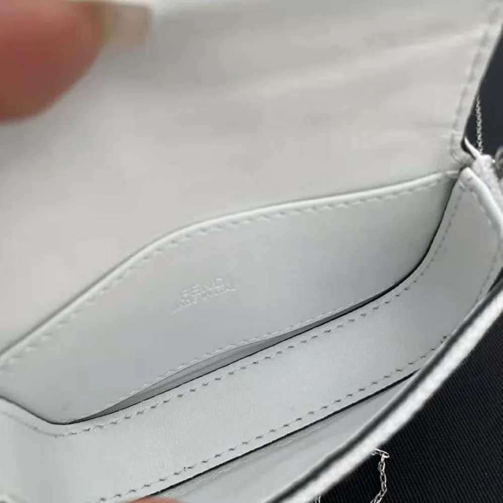 Fendi Nano Baguette Charm Embroidered white Canvas Fendi Charm for Women Fendi Nano Baguette Charm Embroidered white Canvas Fendi Charm for Women