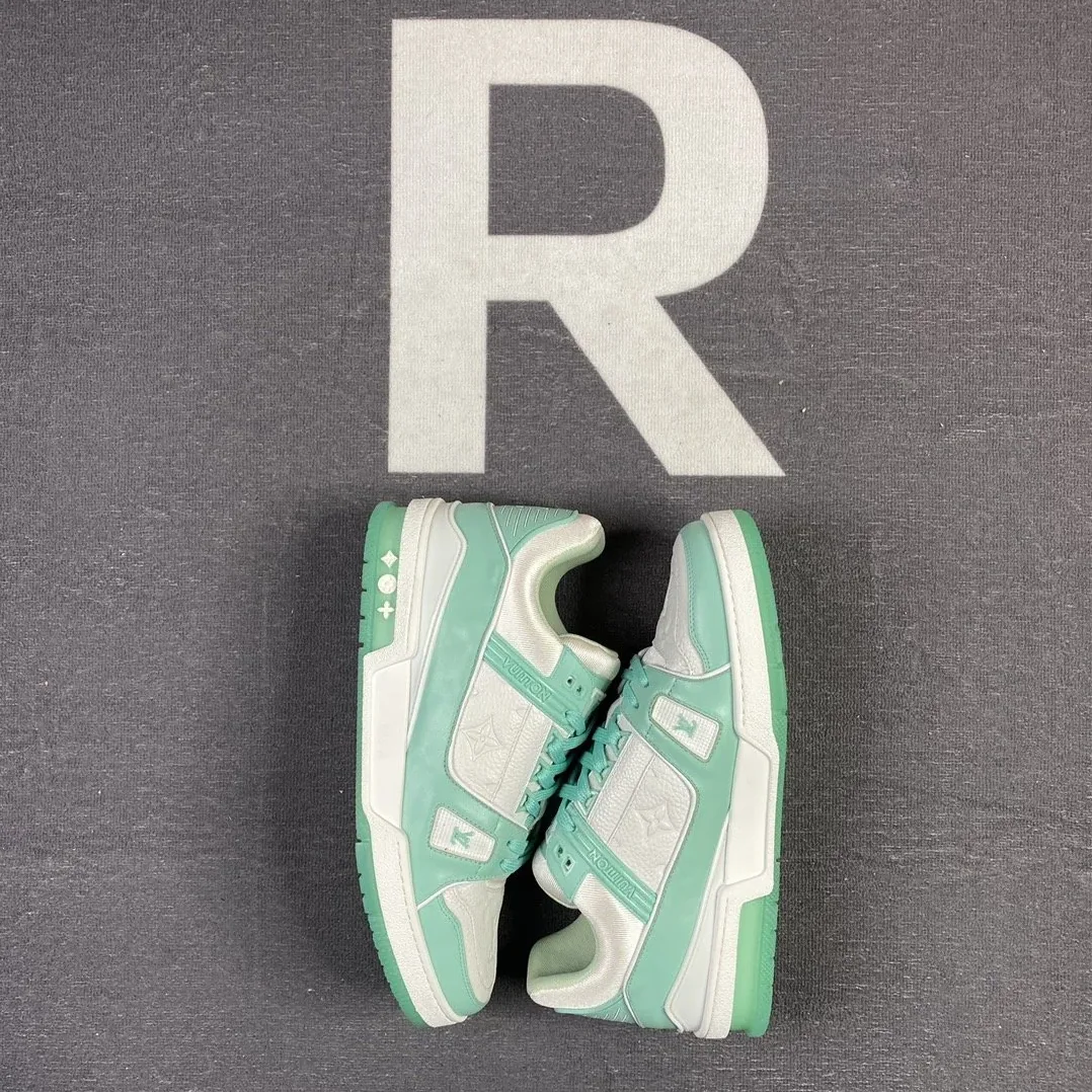Louis Vuitton Trainer Sneaker Rubber Monogram Mint Virgil Abloh Louis Vuitton Trainer Sneaker Rubber Monogram Mint Virgil Abloh
