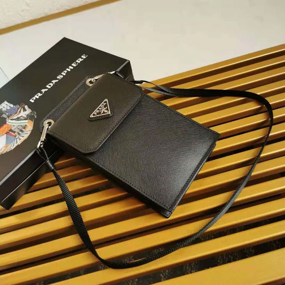 Prada Saffiano Leather Smartphone Case for Men in Silver Prada Saffiano Leather Smartphone Case for Men in Silver