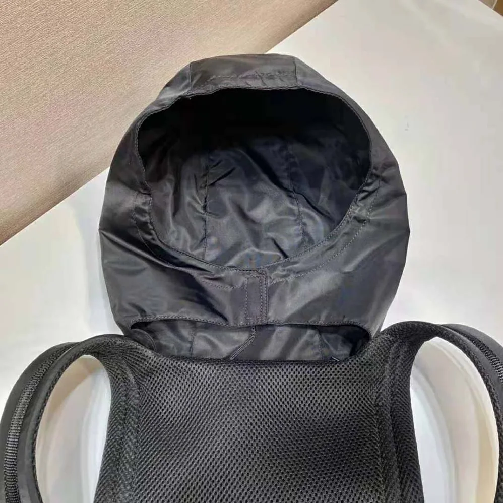 Prada Leather Backpack with Hood for Women in Black Prada Leather Backpack with Hood for Women in Black