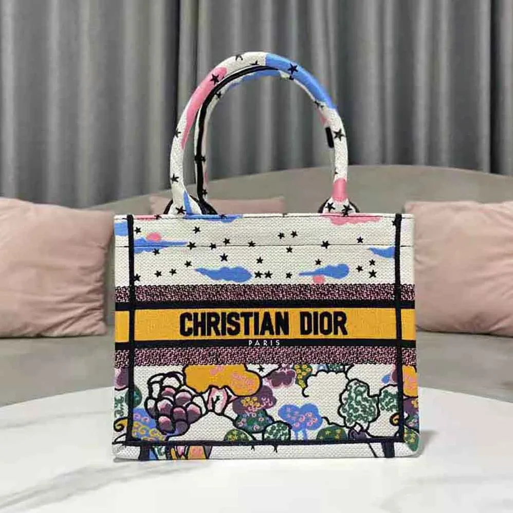 Dior Small Dior Book Tote Latte Dior Ciel de Rêve Embroidery for Women Dior Small Dior Book Tote Latte Dior Ciel de Rêve Embroidery for Women