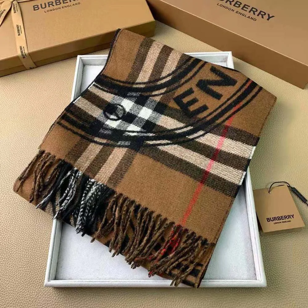 Burberry Montage Print Cashmere Scarf for Women in Brown