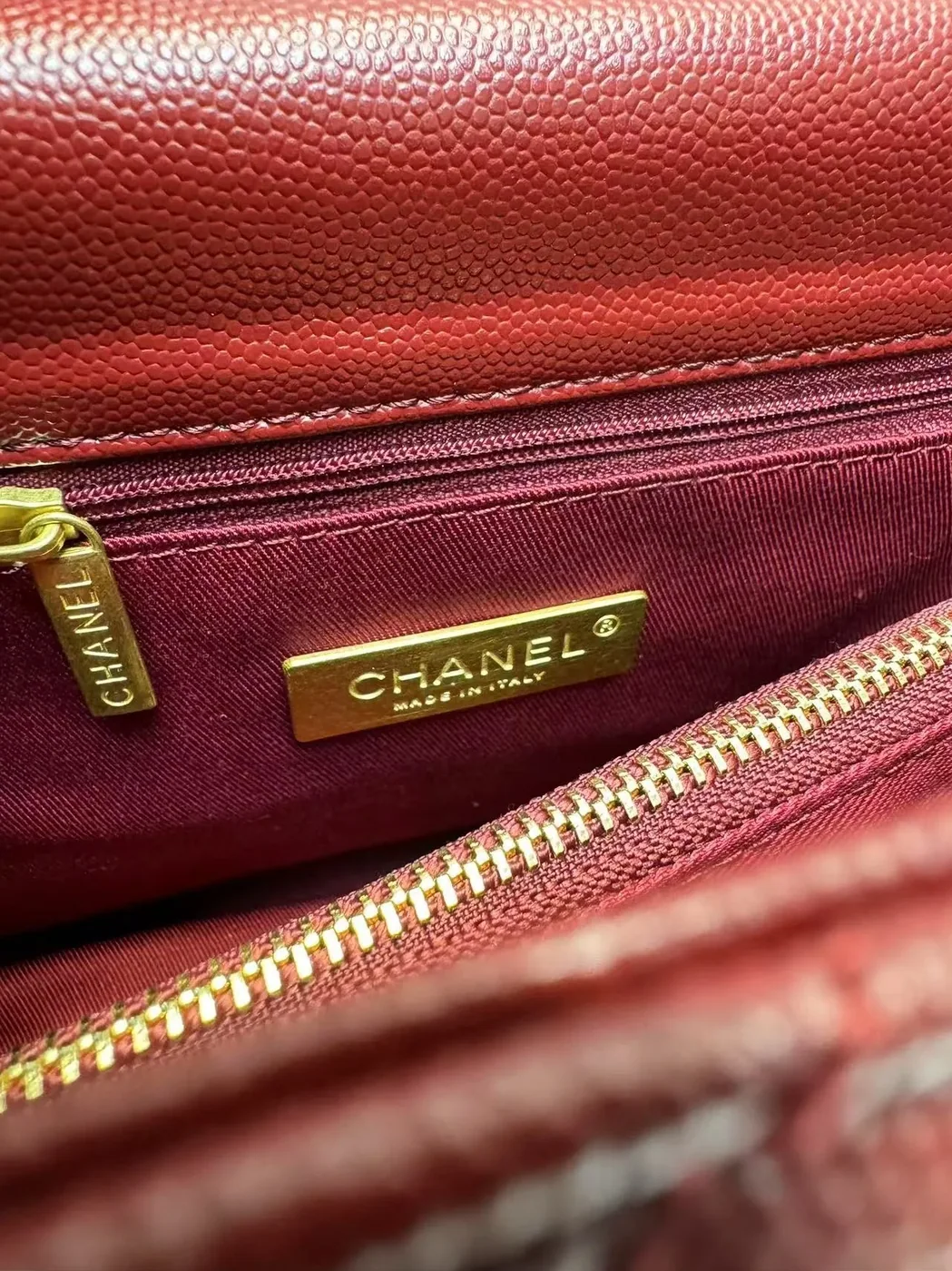Chanel Handbag With Top Handle Dark Red / Chanel Handbag With Top Handle Dark Red /