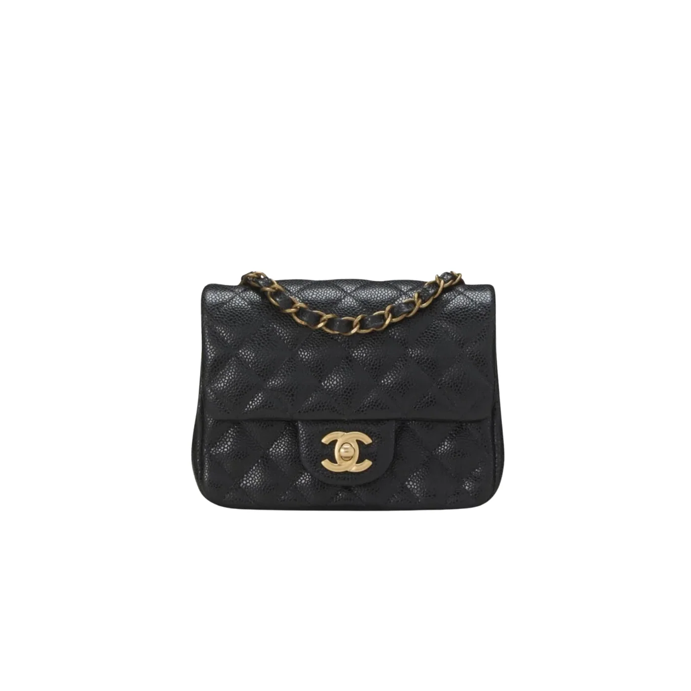 Chanel Classic Flap Bag Mini Crossbody in Black Gold Hardware