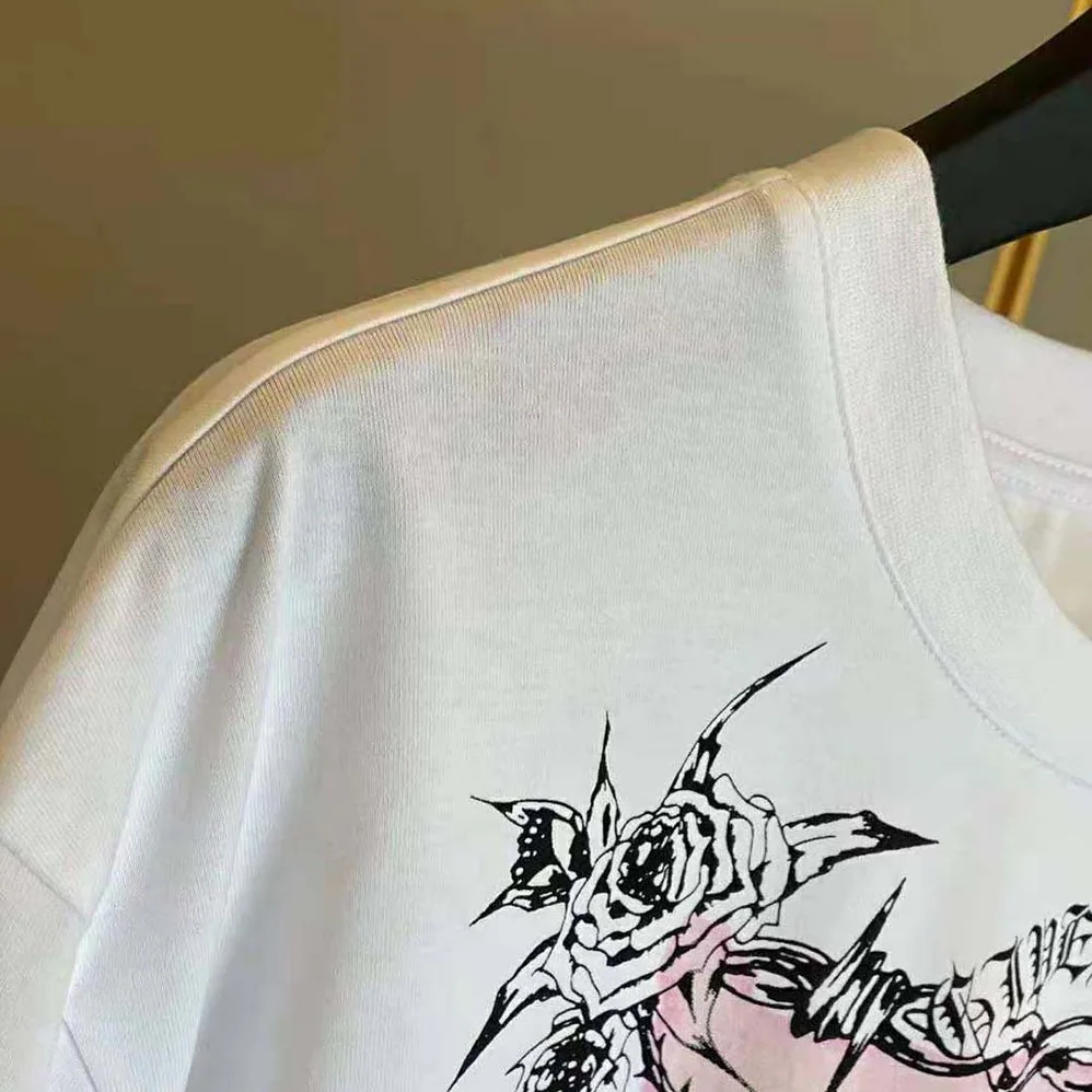 Givenchy Gothic Printed Oversized T-Shirt for Men in Pink