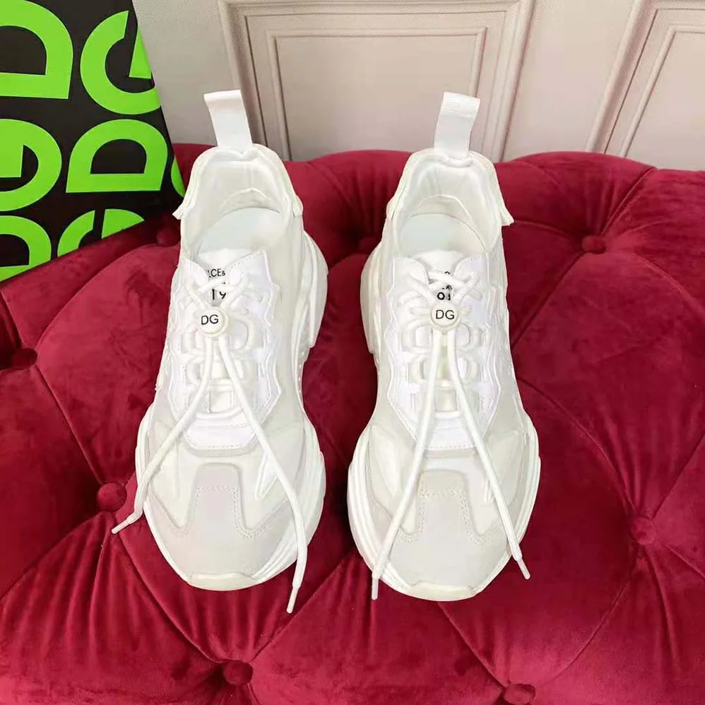 Dolce Gabbana D&G Mixed-materials Daymaster Sneakers for Women in White Dolce Gabbana D&G Mixed-materials Daymaster Sneakers for Women in White