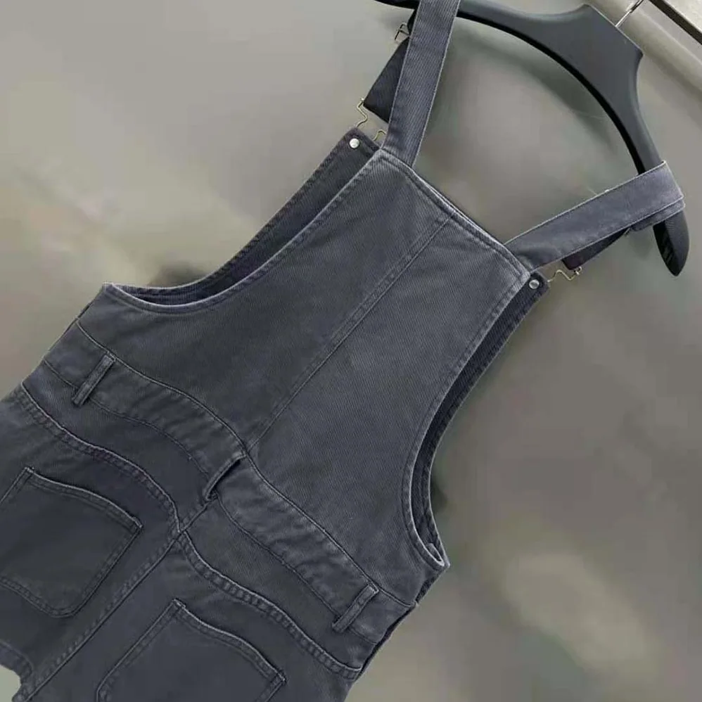 Miu Miu Garment-dyed Gabardine Overall Mini-dress-MF5240 for Women Miu Miu Garment-dyed Gabardine Overall Mini-dress-MF5240 for Women